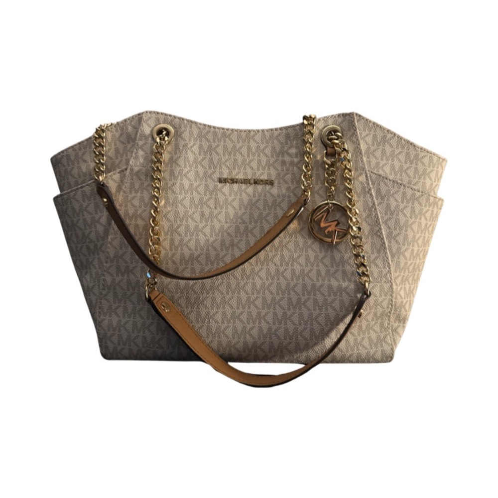 MICHAEL KORS Jet Set Travel Tote in Signature‎ White